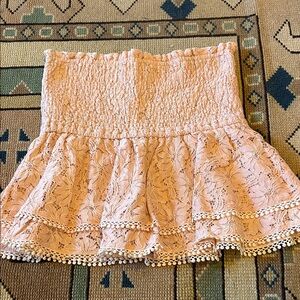 Lace Mini Skirt in Soft Pink